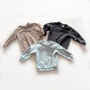 H&M Long Sleeve Crew Neck Sweatshirts, set of 3